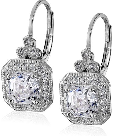 Platinum Plated Sterling Silver Antique Drop Earrings se