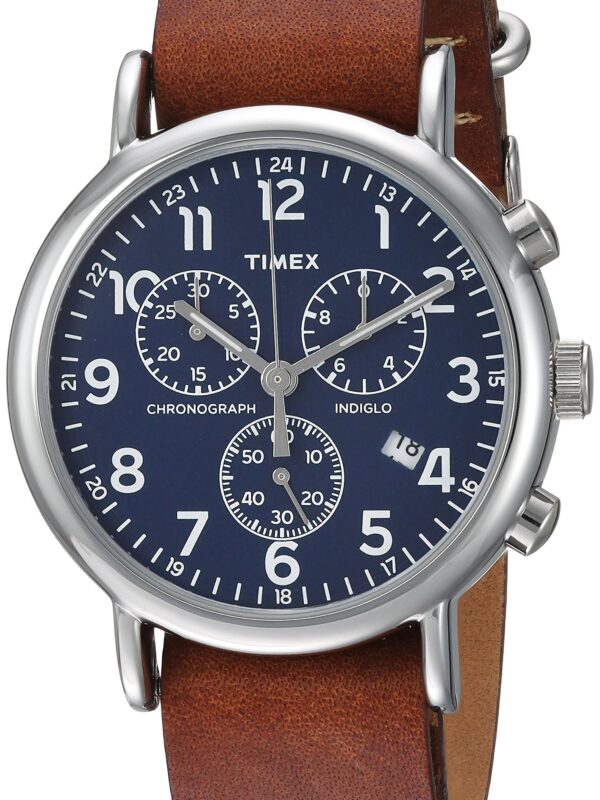 Timex Unisex Weekender Chrono Brown Double-Layered Leather