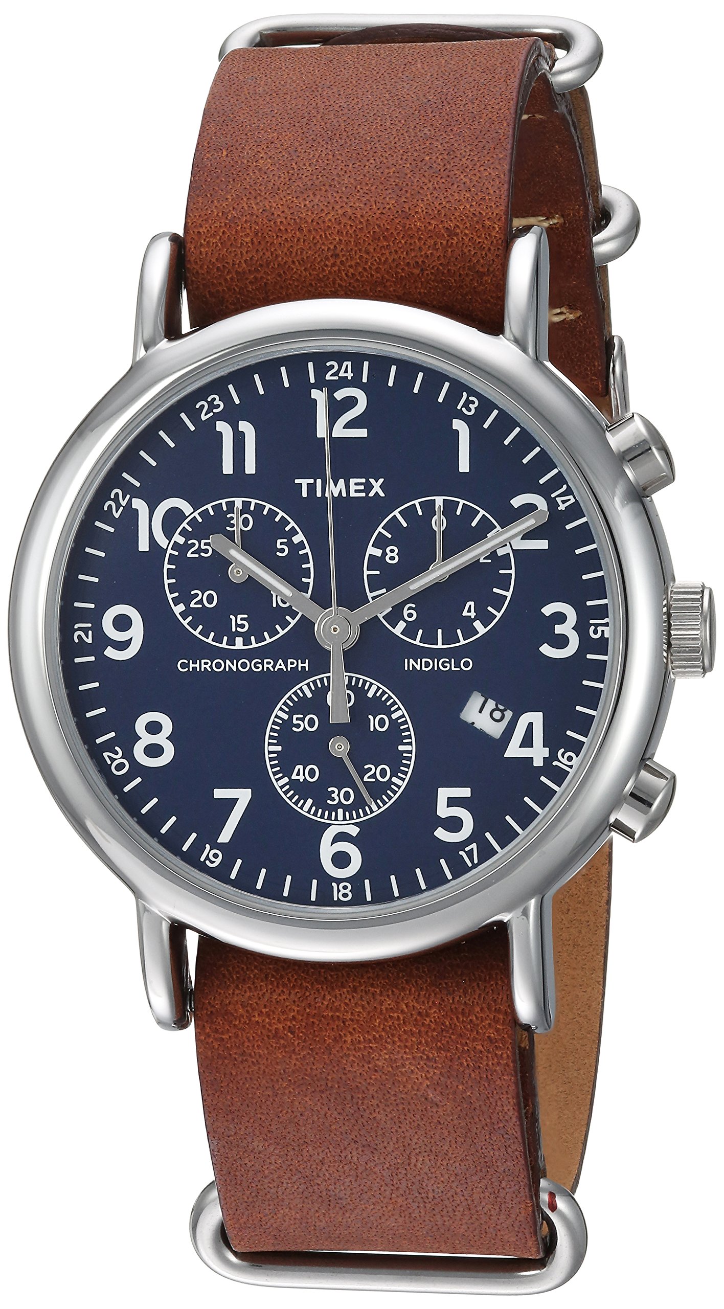 Timex Unisex Weekender Chrono Brown Double-Layered Leather