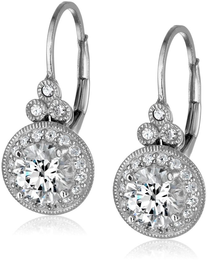 Platinum Plated Sterling Silver Antique Drop Earrings set