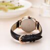 Women's Rose Gold and Black Leather Band Swiss Made