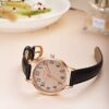 Women's Rose Gold and Black Leather Band Swiss Made