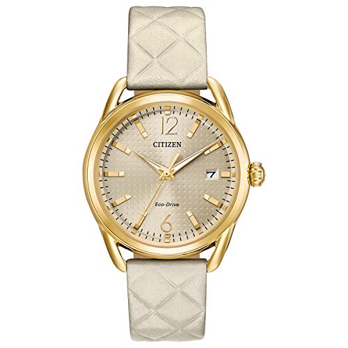 Citizen Women's 'Drive' Quartz Stainless Steel and Leather Casual Watch