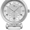 Alexander Monarch Olympias Date Diamond Silver Large Face Watch for Women