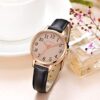 Women's Rose Gold and Black Leather Band Swiss Made
