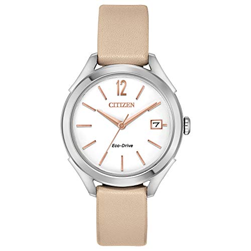 Citizen Women's 'Drive' Quartz Stainless Steel and Leather Casual Watch
