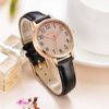 Women's Rose Gold and Black Leather Band Swiss Made