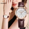 STARKING Watch Women Burgundy Self Wind Automatic