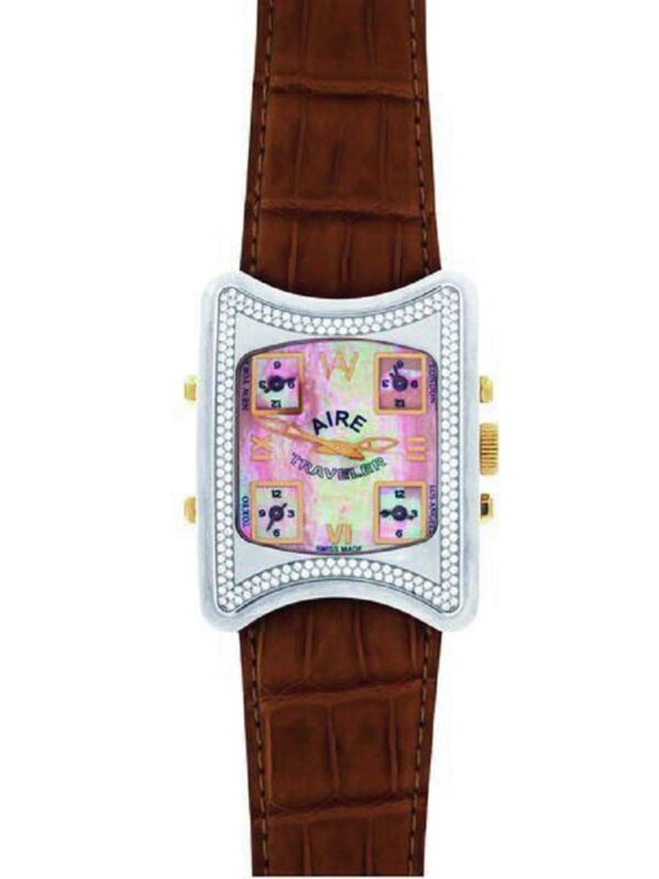 Aire Traveler 5 Time Zone Swiss Made Over-Sized Unique Watch