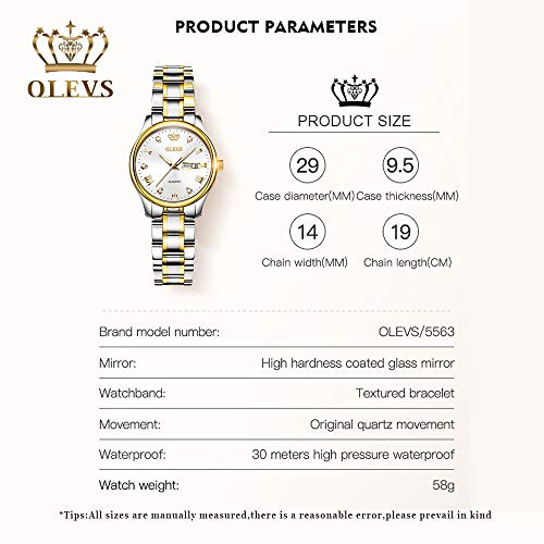 OLEVS Wrist Watch for Women, Luxury Small Face Classic Lady Watch