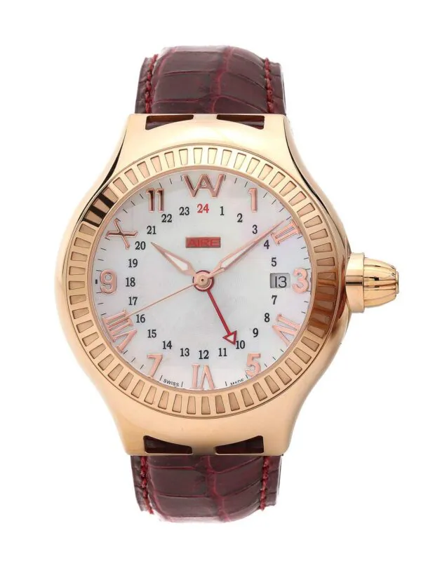 Aire Parlay Swiss Made 18 Karat Solid Gold Automatic GMT Watch