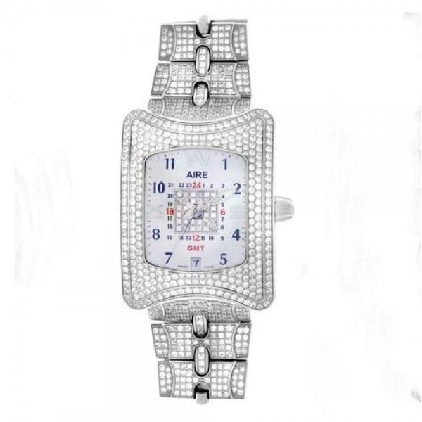 Aire Traveler II GMT Swiss Made Automatic Full Diamond Unisex Watch