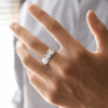 Men's Promise Wedding Band Tungsten Carbide Ring - Charm Ring Eternity with AAAAA Round Zircon Jewelry in Sizes 7-13.