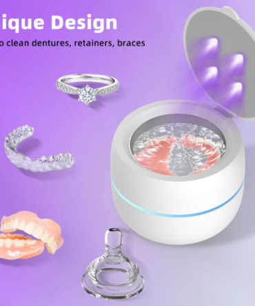 Ultrasonic UV Cleaner with 42kHz Deep Cleaning and 99.99% Sterilization for Jewelry, Dentures, and Personal Items. 